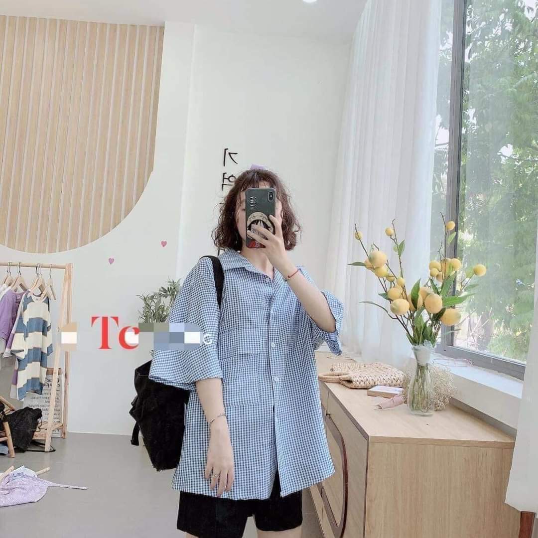 Sơ mi kẻ túi ngực