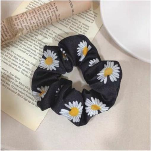 Dây Buộc Tóc Vải Lụa Hoa Cúc Scrunchies