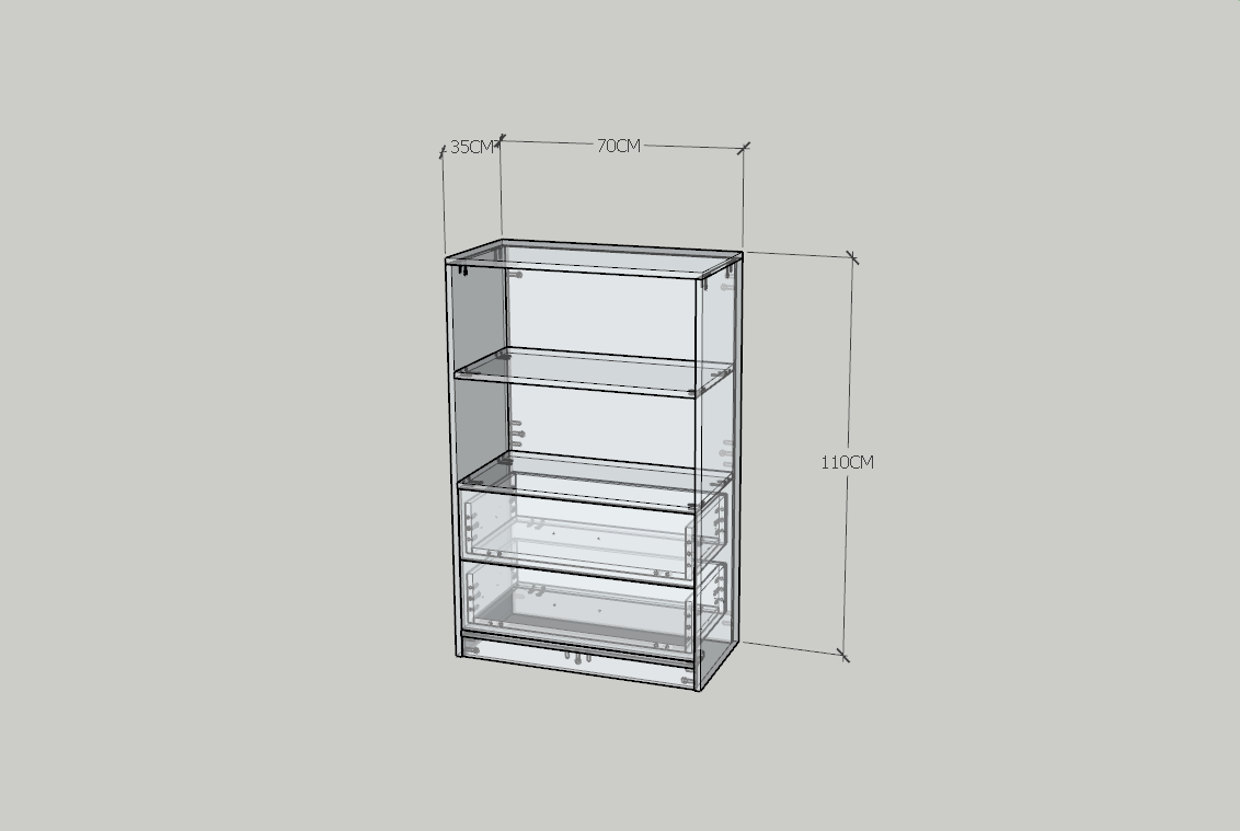 HAPPY FURNITURE , HEINEE - Kệ lưu trữ 2 ngăn kéo, TLT_039 , 70cm x 35cm x 110cm DxRxC, sản phẩm phổ thông