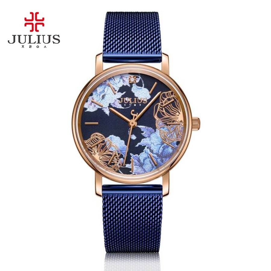 Đồng Hồ Dây Thép JS-033B Julius Hàn Quốc Đính kim cương