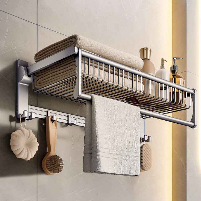Kệ Để Đồ Nhà Tắm Cao Cấp - Giá Treo Khăn Gắn Tường - Hộp Đựng Giấy Vệ Sinh - Bộ Kệ Nhà Tắm Đa Năng - Giá Treo Khăn K81260