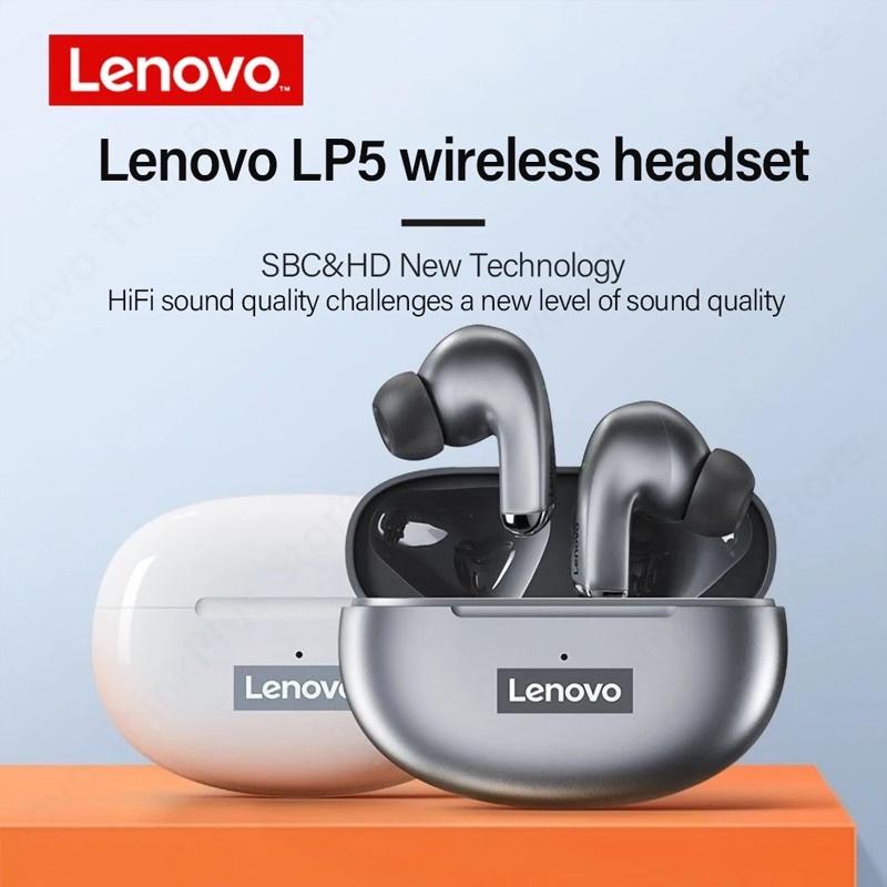 Tai nghe không dây Lenovo lp5 bluetooth 5.0 độ trễ thấp tích hợp micro chơi game/ tập thể thao ipx5-Hàng chính hãng
