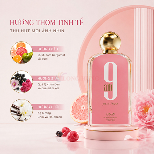 Nước hoa Afnan 9 AM Pour Femme EDP (100ml) - Hàng chính hãng
