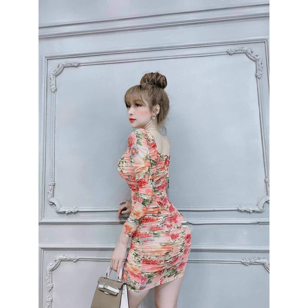 ĐẦM NỮ BODY TAY DÀI NHÚN THÂN THỜI TRANG THIẾT KẾ