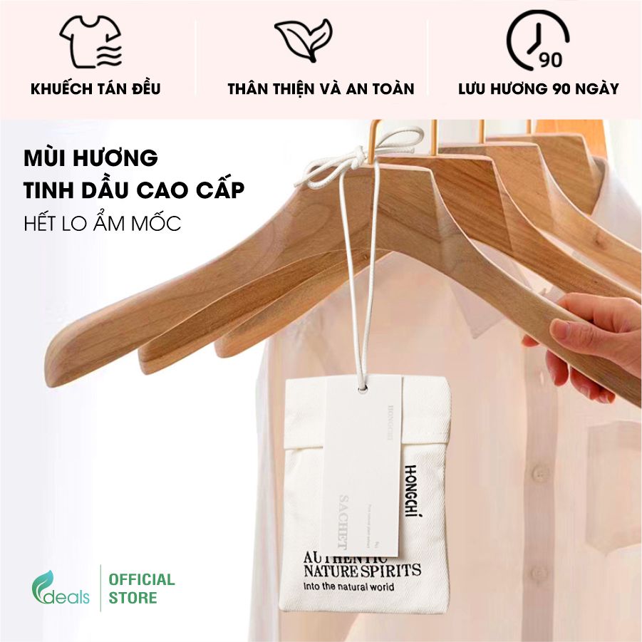 Túi thơm tinh dầu treo tủ áo quần, ô tô Ecodeals HONGCHI - Hương thơm cao cấp đến 180 ngày