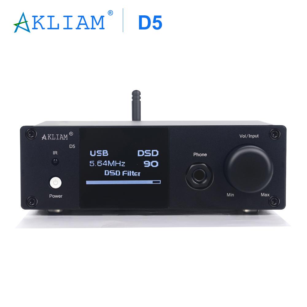 AkLIAM D5 Dual ES9038Q2M DAC Âm Thanh Hifi OPA1604 Bluetooth Đắc với QCC5125 LDAC APTX XMOS Thẻ USB Bộ Khuếch Đại Tai Nghe 6.35mm