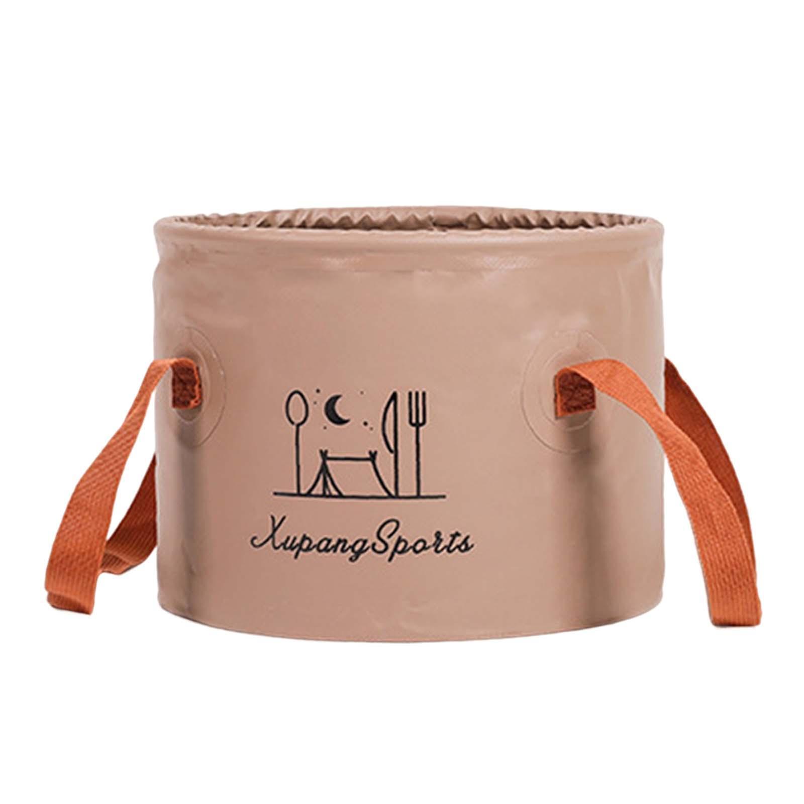 Collapsible Bucket Water Container Waterproof Portable Lightweight with Handle Fishing Bucket Foldable Wash Basin for Hiking Fishing Camping