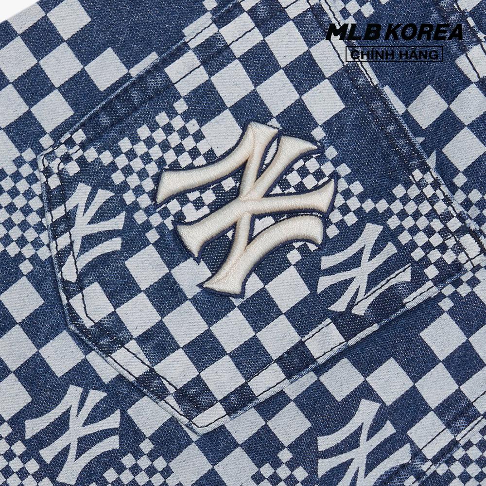 MLB - Chân váy mini denim chữ A Checkerboard 3FDSM0223