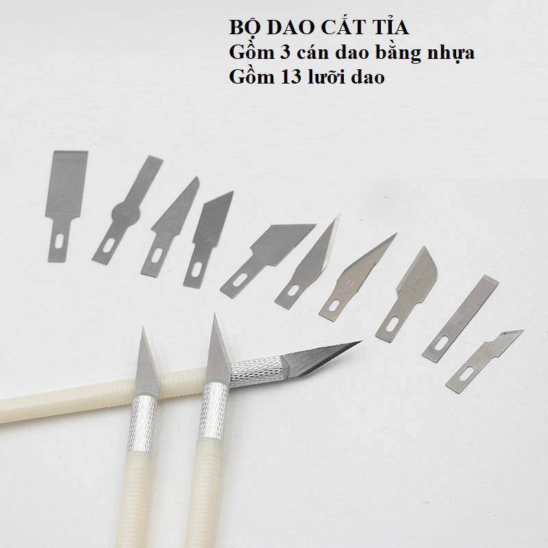 Bộ dao cắt tỉa gồm 13 chi tiết để cắt giấy, dao khắc tiện ích làm mô hình thủ công mỹ nghệ