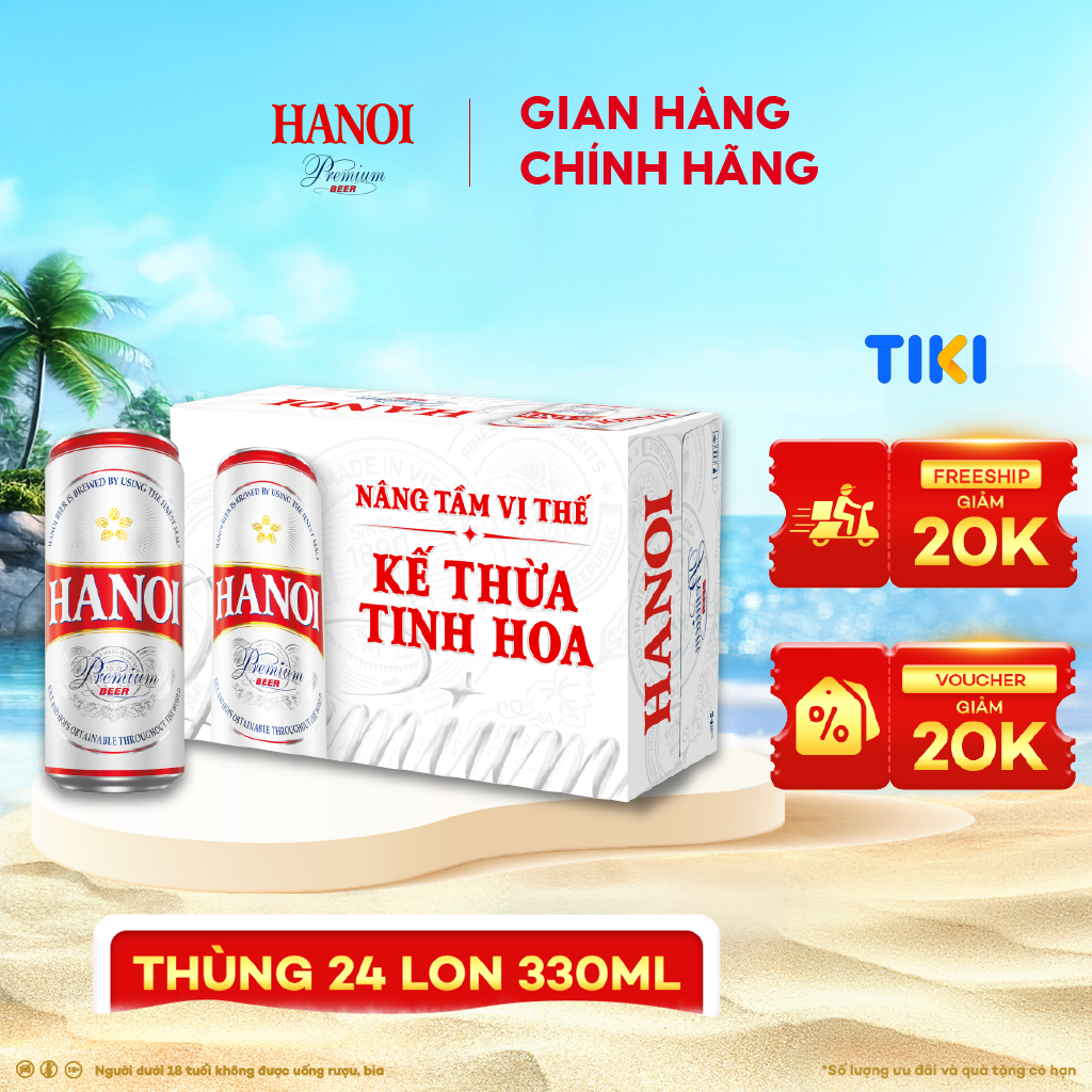 Bia Hanoi Premium - Thùng 24 lon 330ml