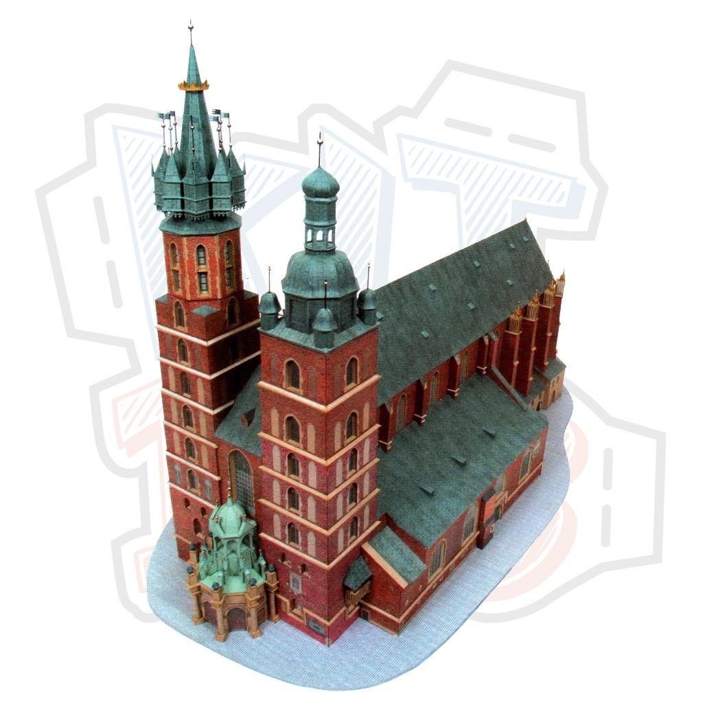 Mô hình giấy kiến trúc Kosciol Mariacki Krakow