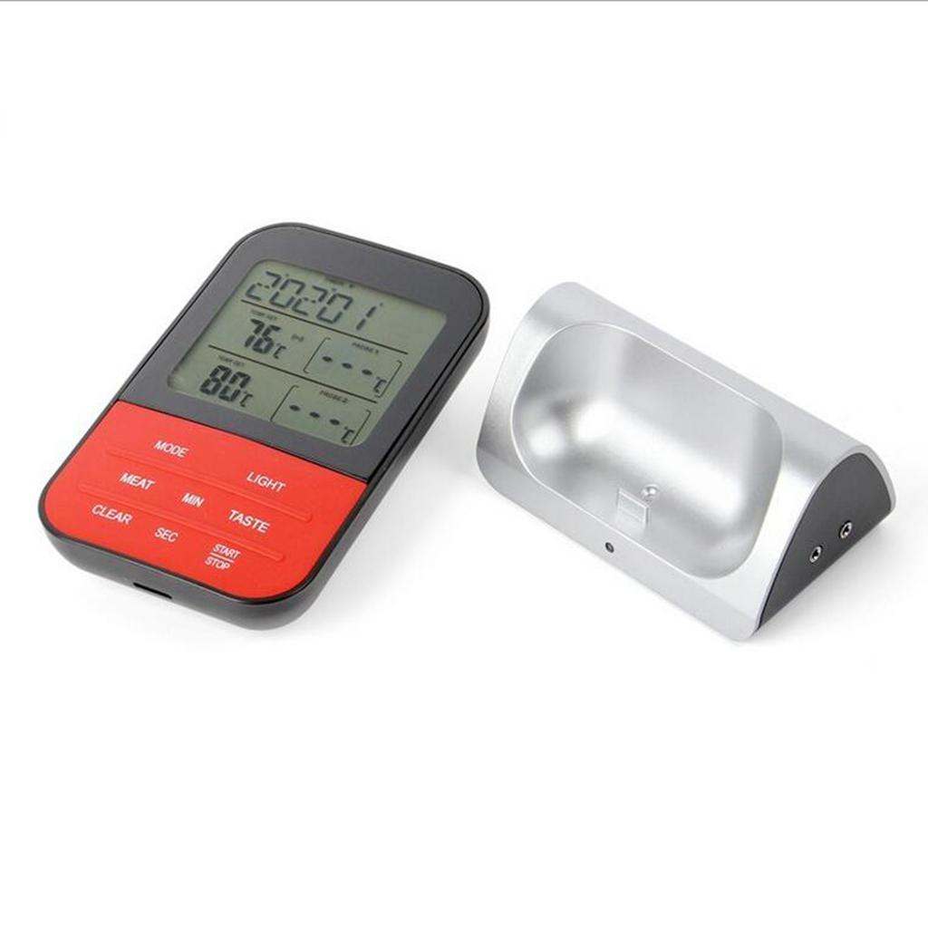 Wireless Meat BBQ Thermometer Remote Cooking Food Digital Grill Thermometer with Dual Probes for Oven Smoker Grill BBQ Thermometer