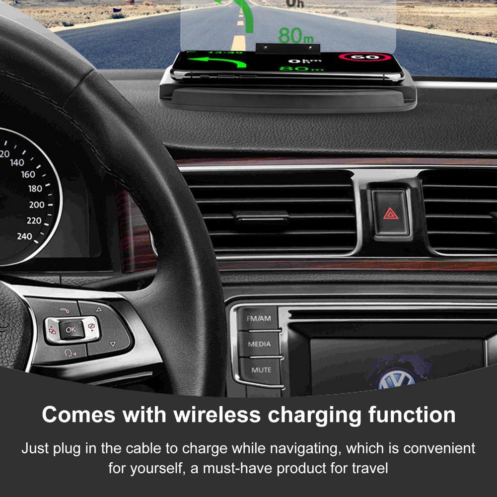 Máy Chiếu Định Vị GPS Kiêm Kính Chắn Gió Xe Hơi Thông Dụng Kèm Sạc Không Dây