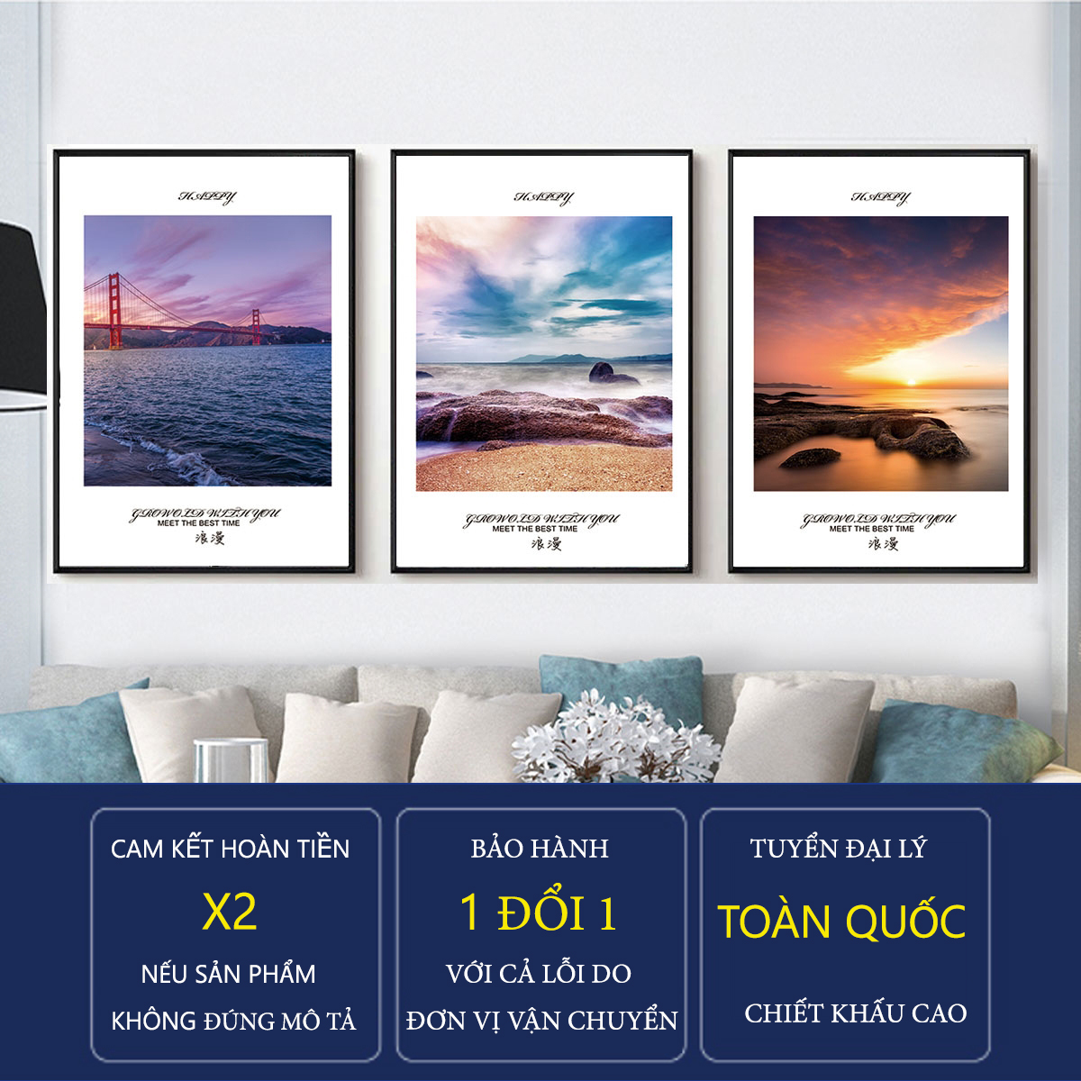 Tranh Bộ 5 Bức Canvas Giá Rẻ - Tranh Bát Mã Truy Phong Dũng Mãnh