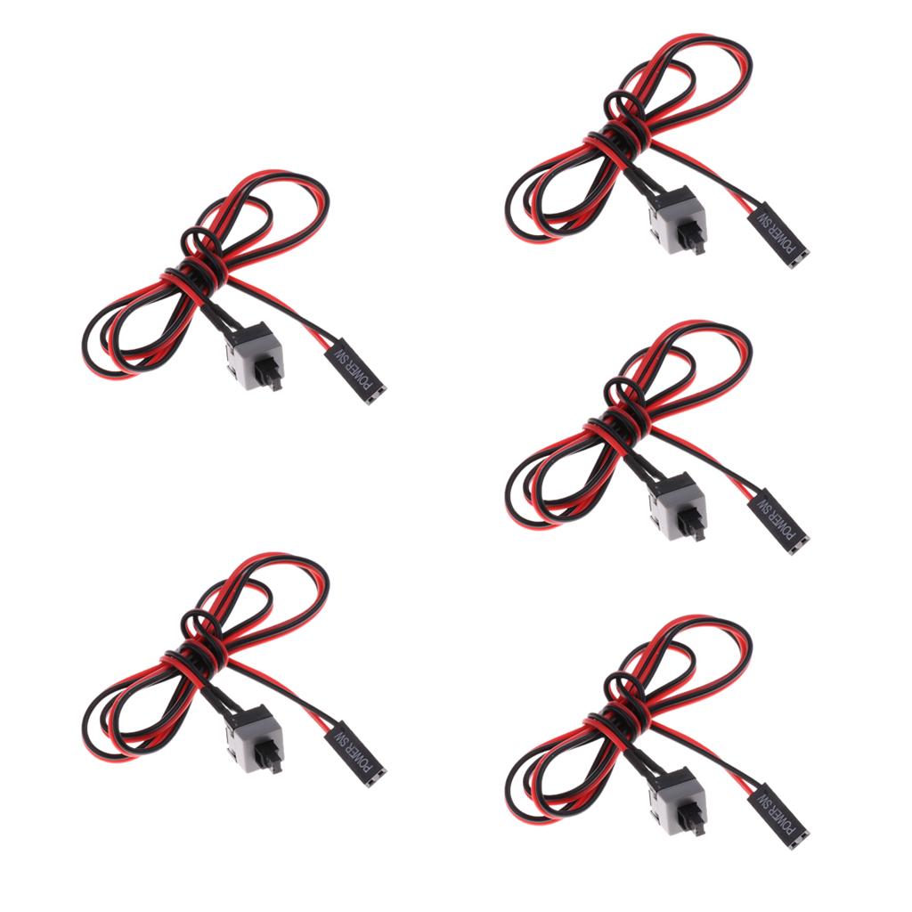 5Pcs Computer Case Power Supply Reset Switch ATX Cable For Motherboard