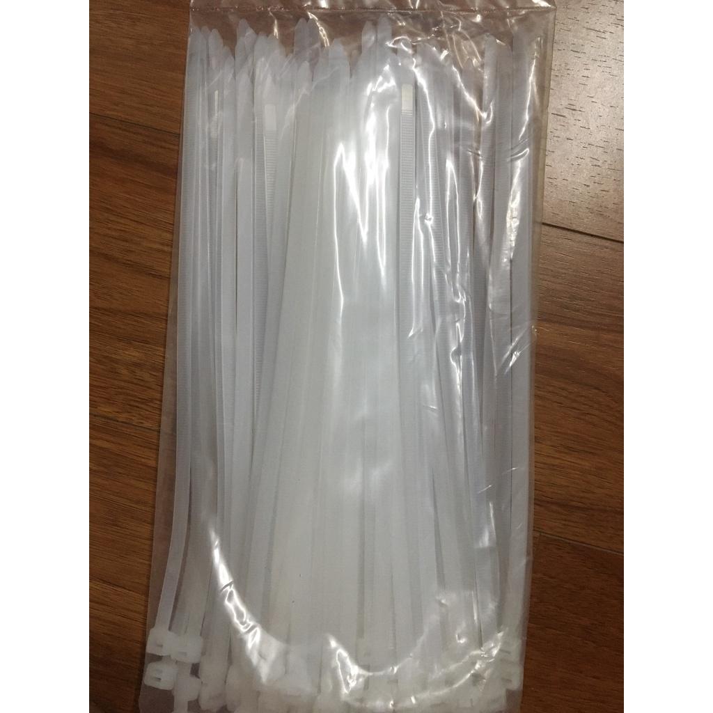 Túi 100 sợi dây rút nhựa, dây thít, Lạt nhựa 30cm bản to dày