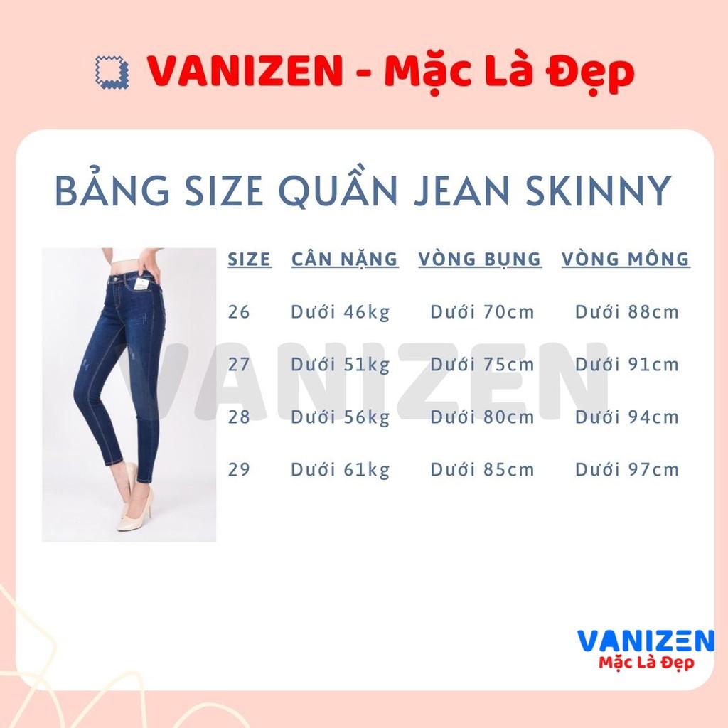 Quần jean nữ lưng cao skinny jeans ️ quần bò nữ cạp cao dáng ôm dài VANIZEN Shop mã 401