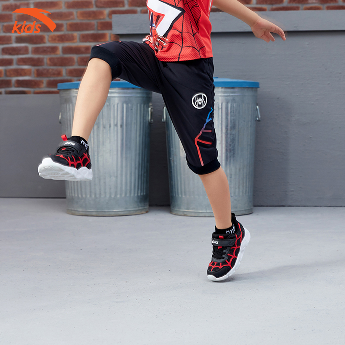 Quần lửng thời trang bé trai họa tiết Spider Man thương hiệu Anta Kids 352139324, lưng thun, co dãn 4 chiều chất mát