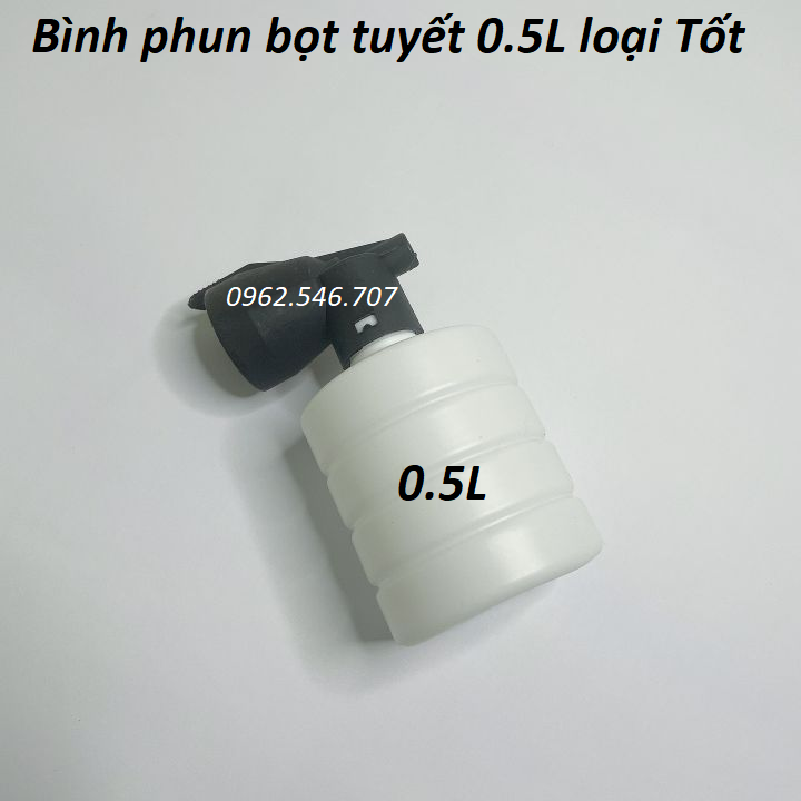 Bình xà bông tạo bọt tuyết máy xịt cao áp - 0.5L, bình tạo bọt tuyết bằng nhựa gắn máy rửa xe