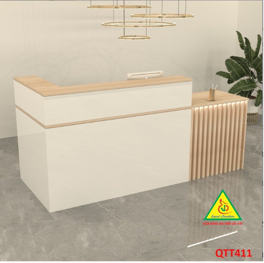 QUẦY LỄ TÂN, QUẦY TIẾP TÂN, QUẦY TÍNH TIỀN, QUẦY THU NGÂN QTT411 - Nội thất lắp ráp Viễn Đông Adv