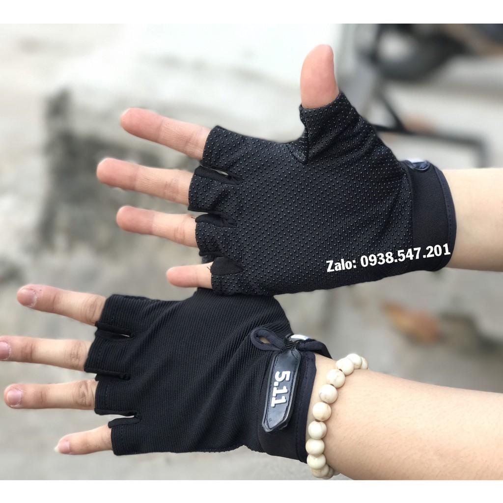 Găng tay xe máy hở ngón chống nắng đi phượt 511