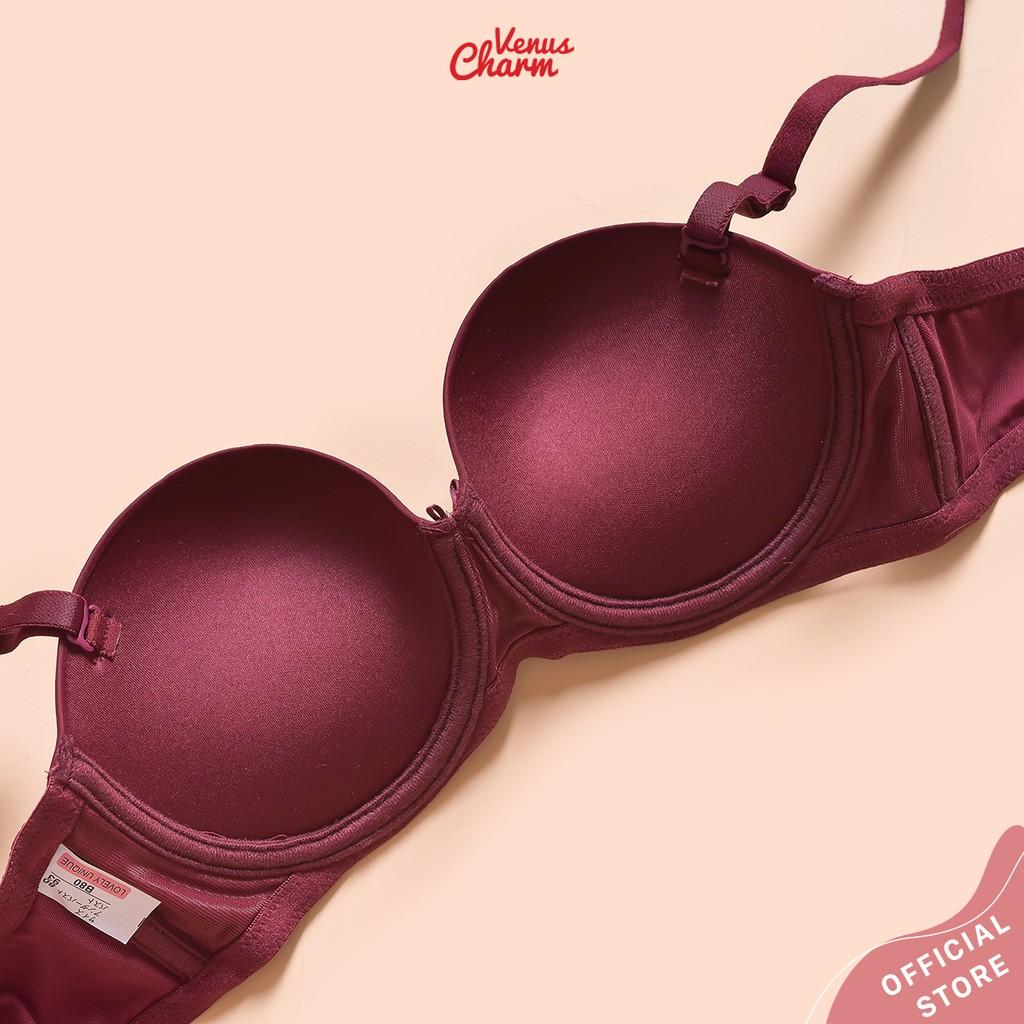 Áo lót cúp ngực Venus Charm quả ngang có gọng nâng đẩy ngực tự nhiên 8057 trơn