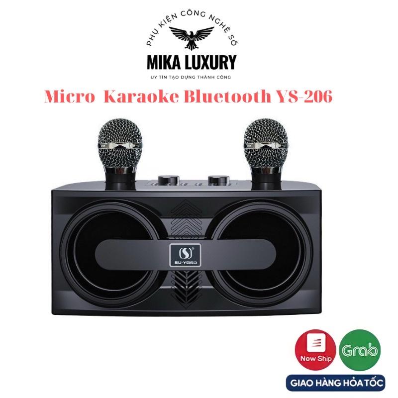 Loa Kèm Micro Bluetooth Karaoke YS-206 Có 2 Micro Không Dây âm thanh hay giá tốt Bảo Hành 12 Tháng