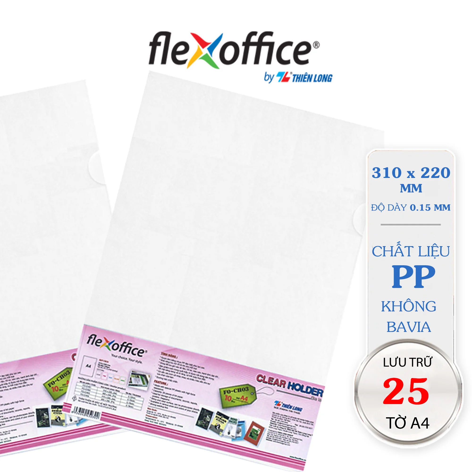 Combo 10 bìa lá A4 Flexoffice FO-CH03