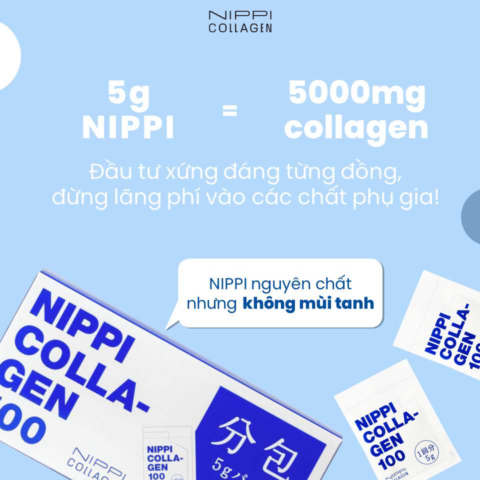 NIPPI Collagen 100 nguyên chất 100% peptide [Hộp 30 gói nhỏ]