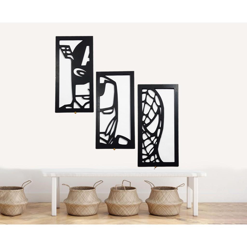 Bộ 3 tranh treo tường siêu anh hùng , dán tường , trang trí 2D LP1071