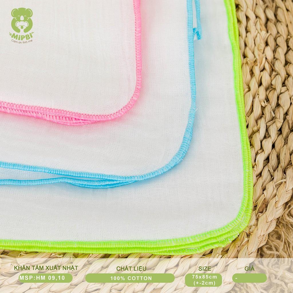 Khăn tắm xuất Nhật Mipbi 100% cotton tự nhiên siêu mềm
