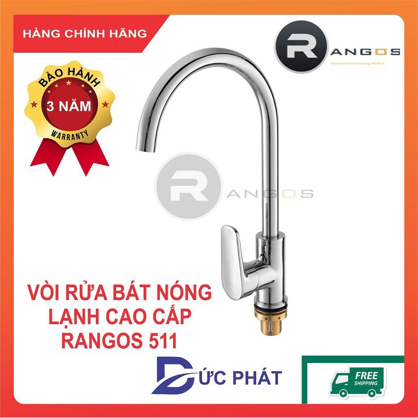 Vòi rửa bát nóng lạnh Rangos RG-511B, vòi rửa bát cao cấp cắm chậu chân đồng cực bền