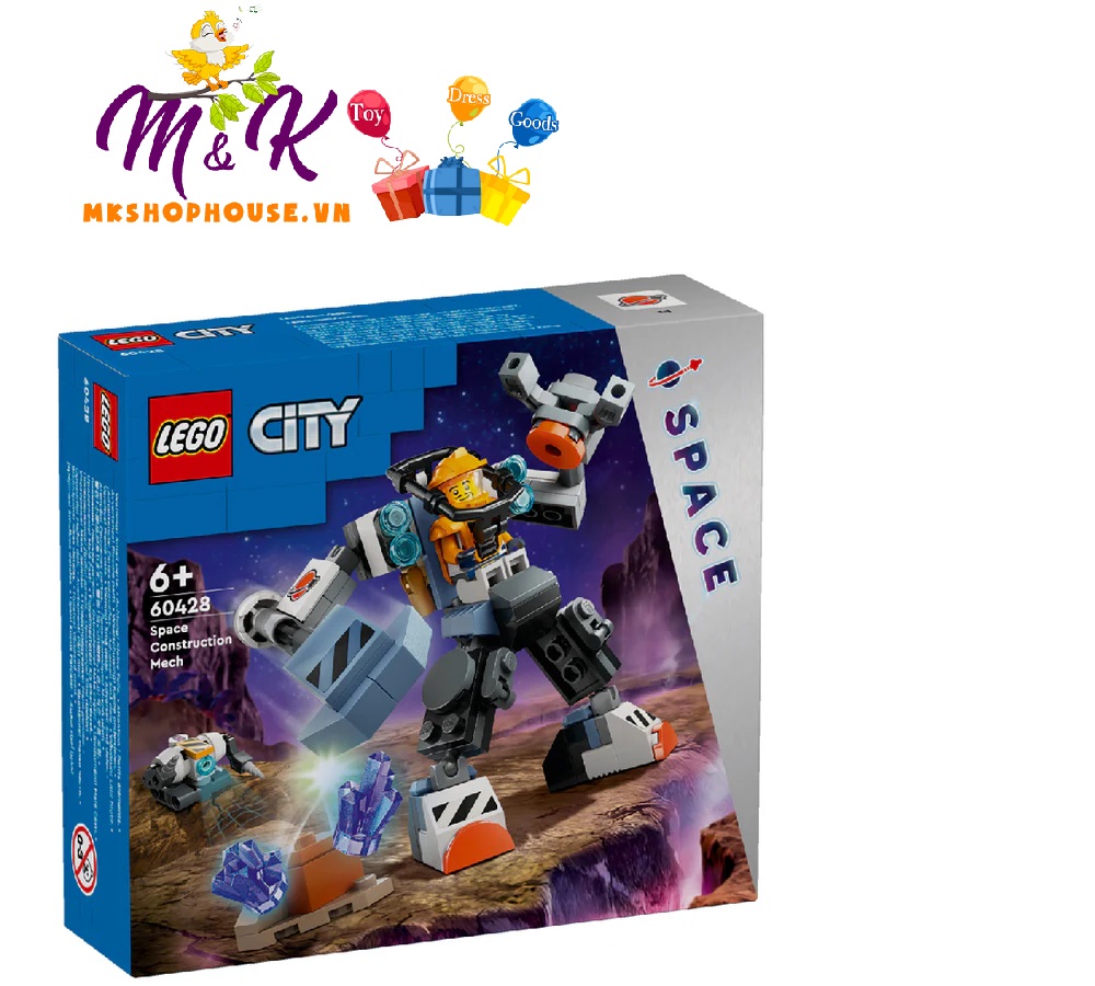 LEGO CITY 60428 Đồ chơi lắp ráp Rô bốt xây dựng trong không gian (140 chi tiết)