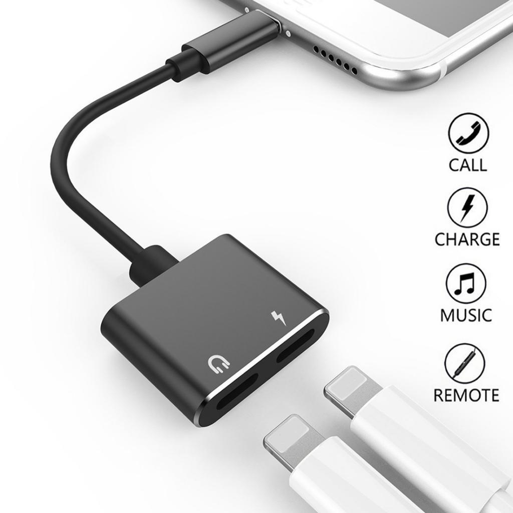 Splitter Adapter Dual Audio and Charge Cable for iPhone 7 8