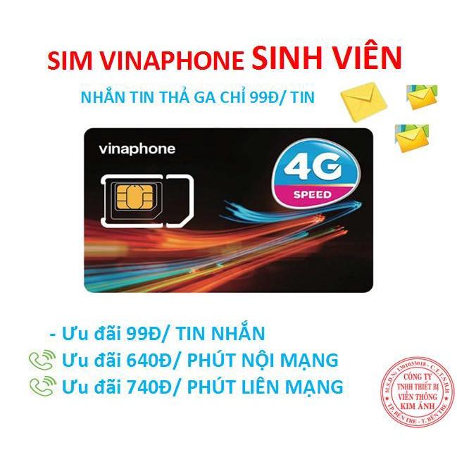 Sim Vinaphone dùng mãi mãi gói Sinh Viên ưu đãi nhắn tin rẻ chỉ 99đ, lại thêm giảm cước gọi còn 640đ, Hàng chính hãng