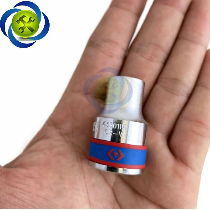 Tuýp 11mm 1/2 Kingtony 433011M 12 cạnh màu trắng dài 38mm