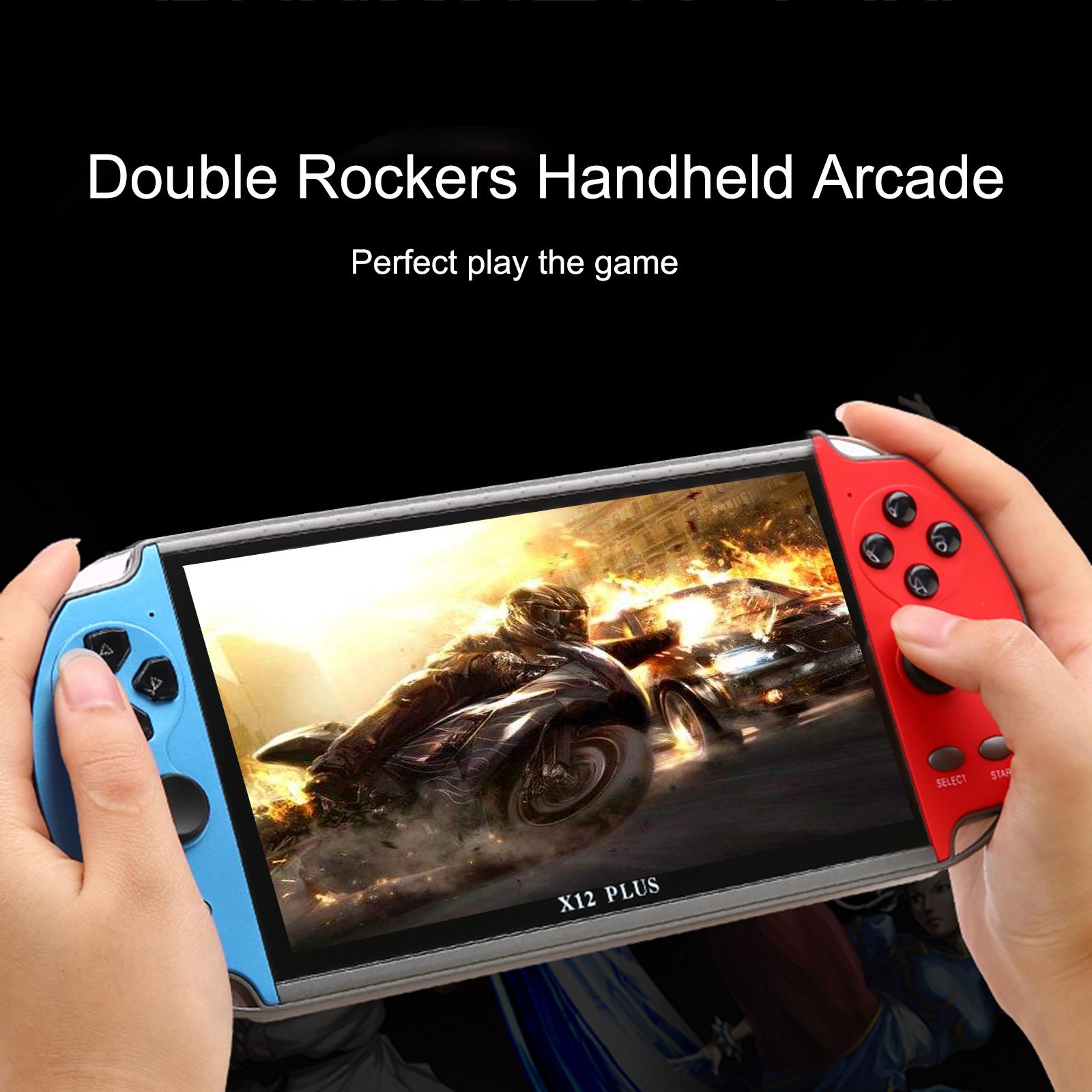 X12 Plus 7 inch Video Game Console Built in 1000 Games 16GB Handheld Double Joystick Game Controller Spupport AV Output