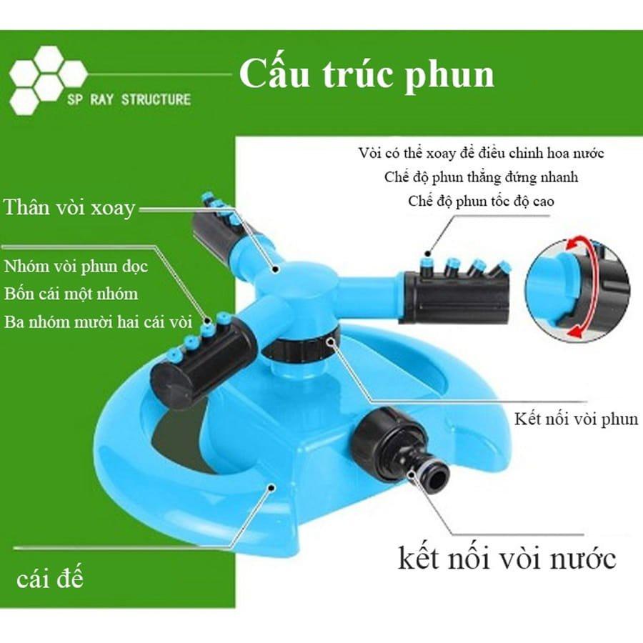 Vòi Phun Nước Tưới Cây Tự Động Xoay 360 Độ Bằng Nhựa An Toàn Thân Thiện Với Môi Trường