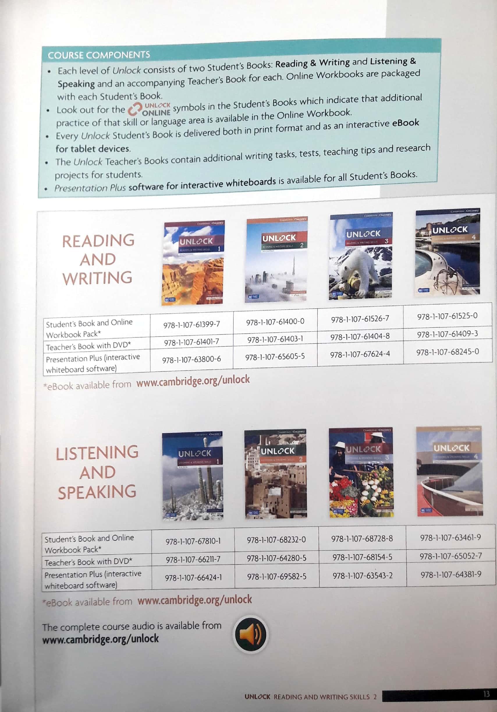 Unlock Level 2 Reading and Writing Skills Student's Book and Online Workbook: Level 2