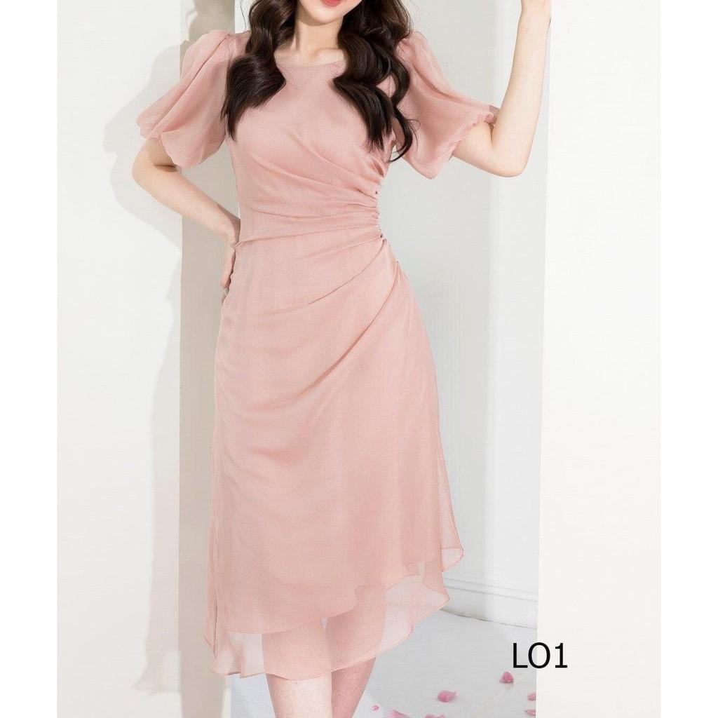 Đầm VÁY NỮ dạo phố dáng suông tay bồng nhẹ nhàng - Yena Dress RE