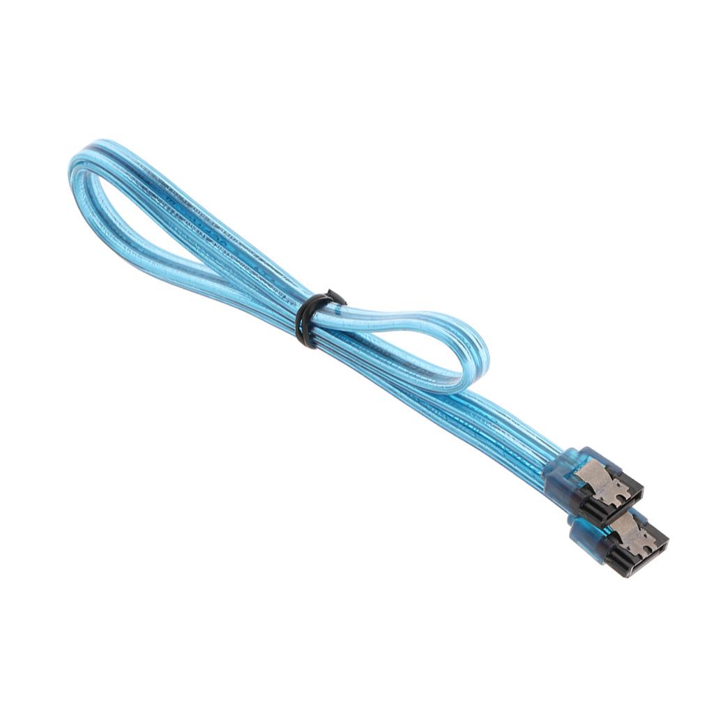 Ultra Slim SATA 3 SATA III Data Cable 7Pin for HDD SSD Straight to Right-angle Cord Lead with Locking - 610MM