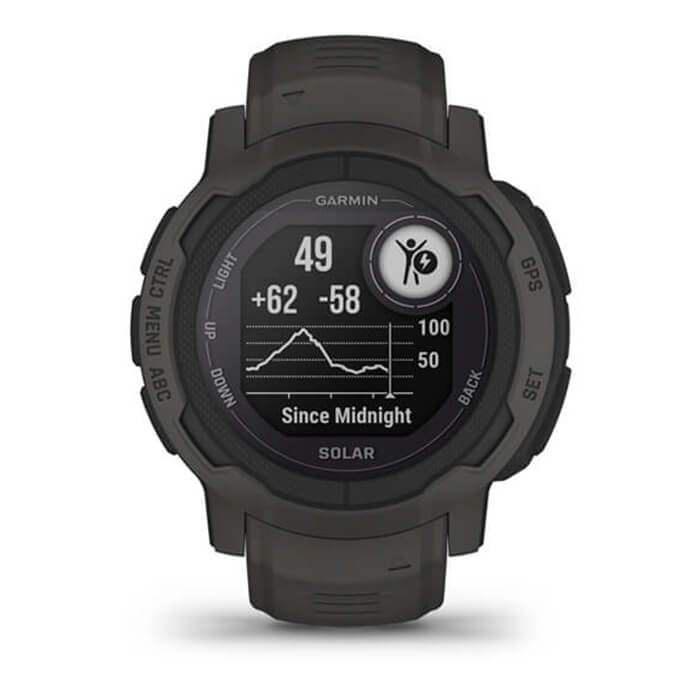 Đồng Hồ Thông Minh Garmin Instinct 2 Solar - Graphite (Màu Xám Đậm) - Hàng Chính Hãng