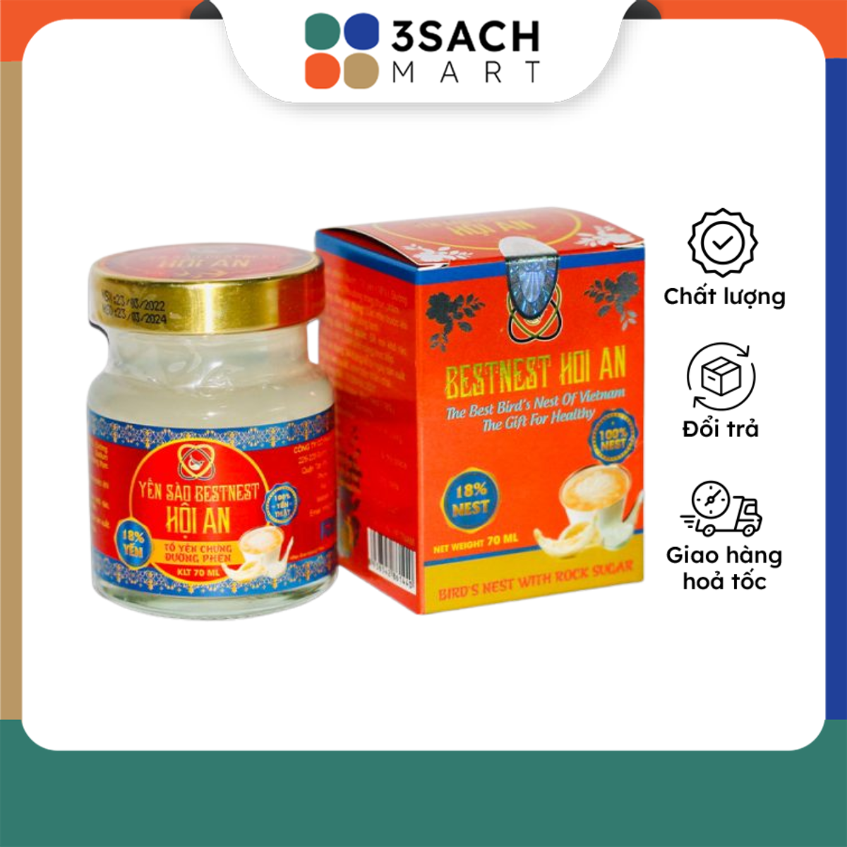 Tổ Yến Chưng Sẵn BESTNEST HỘI AN Đường Phèn - Hũ 70ml