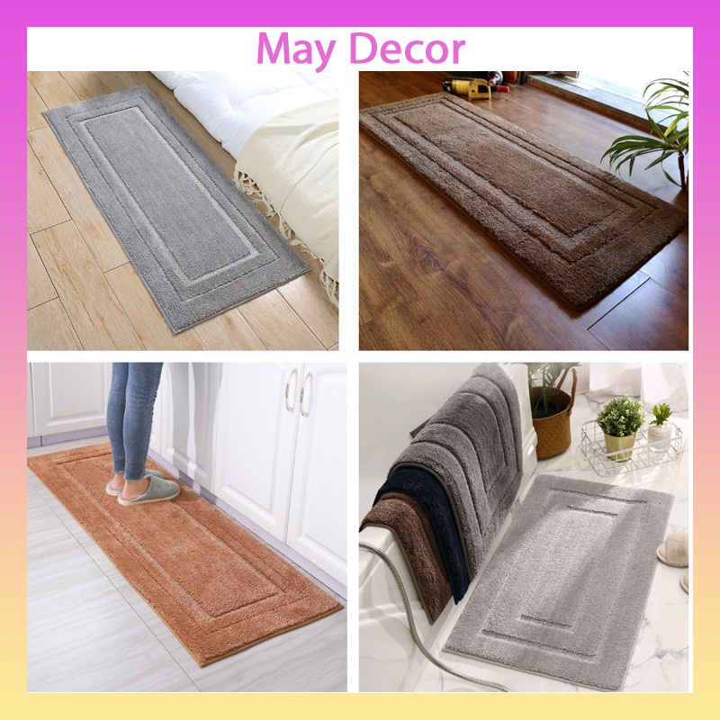 Thảm decor trang trí nhà cửa thiết kế hiện đại mang tính thấm mỹ cao, dài 1,2m chất liệu len lông cừu mềm mại, siêu thấm hút nước, đế cao su chống trơn trượt, có thể giặt được trong máy giặt