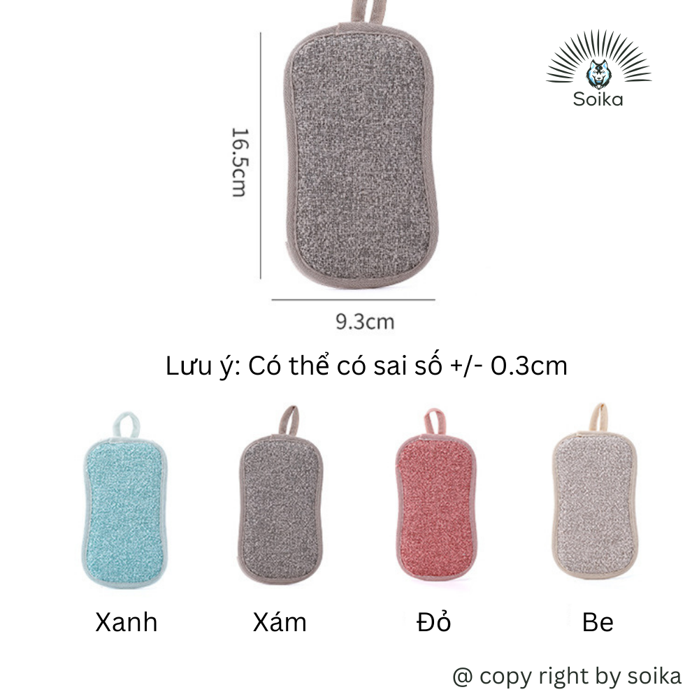Miếng Rửa Chén Bát Cọ Rửa Xoong Nồi Chảo 2 Mặt Soika SK-A06