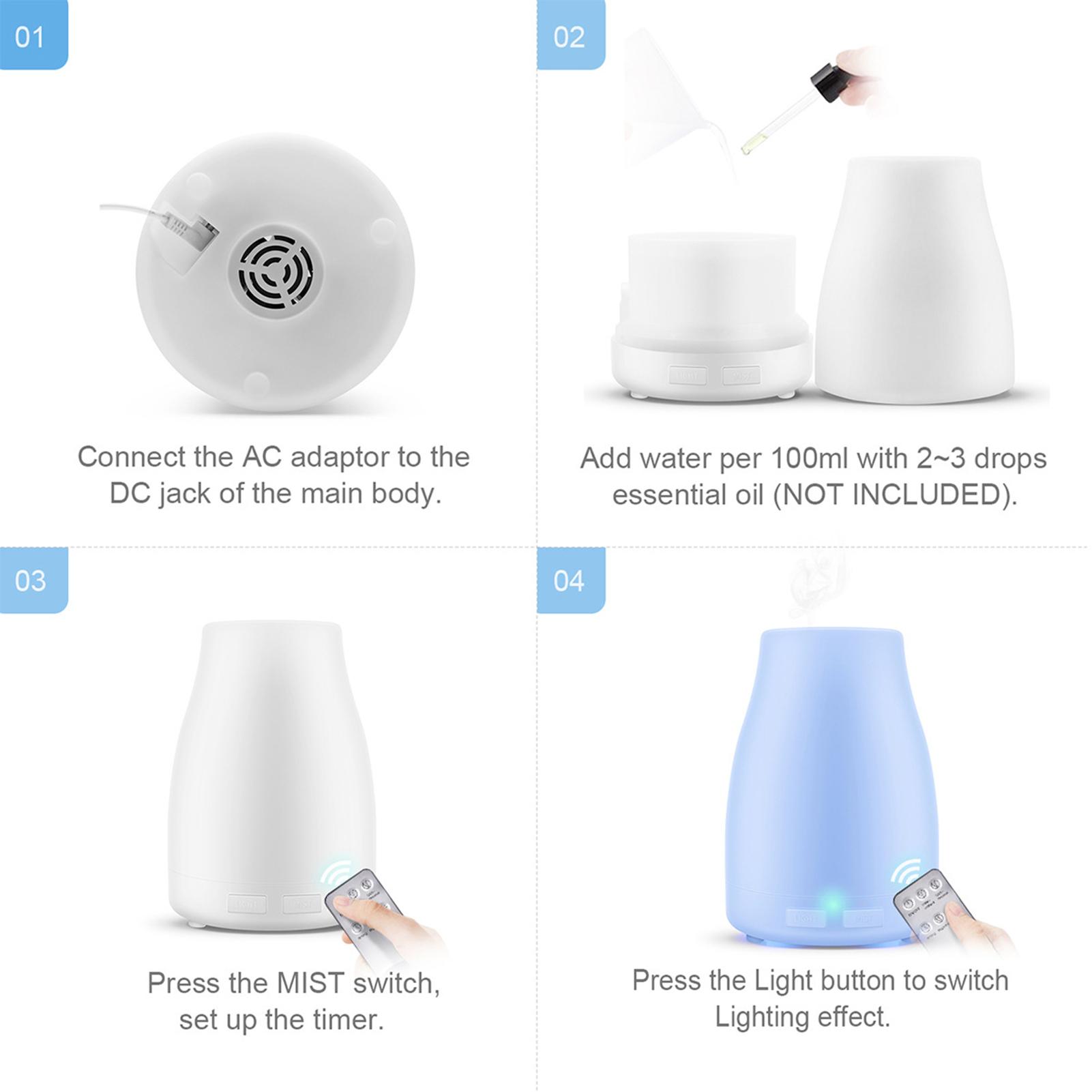 Máy phun Sương tinh dầu tạo độ ẩm 300ml ó remote điều chỉnh