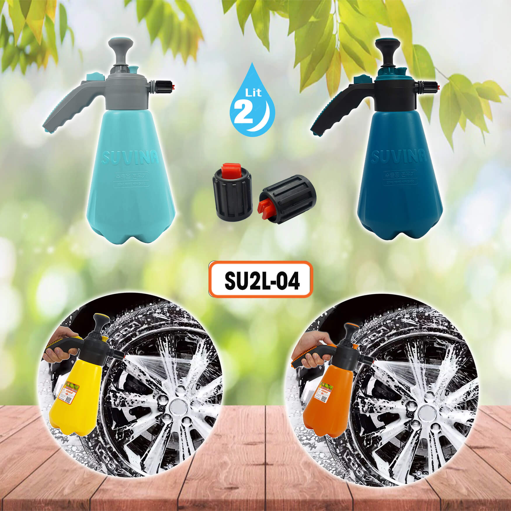 Bình Xịt Bọt Tuyết Rửa Xe Mini, Thể Tích 2 Lit SU2L-04, Nhiều Màu Tùy Chọn, Bảo Hành 1 Tháng, Thiết Kế Kiểu Dáng Tiện Lợi, Khóa Xịt Tự Động Rảnh Tay, Chất Liệu Nhựa HDPE Siêu Bền,