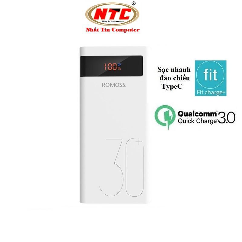 Pin sạc dự phòng Romoss Sense 8P+ 30000mAh Sạc nhanh QC3.0 và Sạc nhanh 2 chiều TypeC (Trắng) Hãng phân phối chính thức