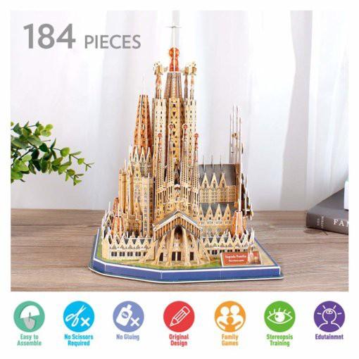 Mô Hình Xếp hình giấy 3D - Sagrada Familia (Spain) DS0984h