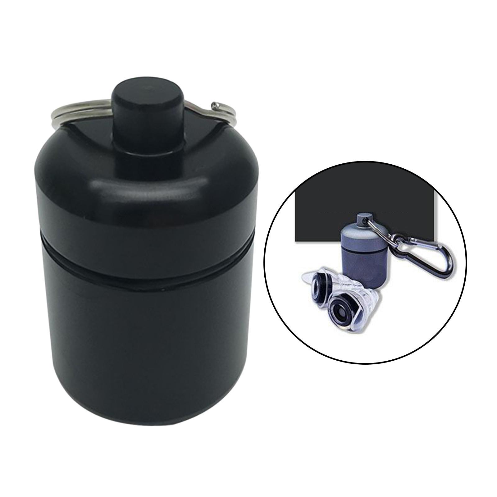 Waterproof Aluminum  Box Case Container Keychain Black